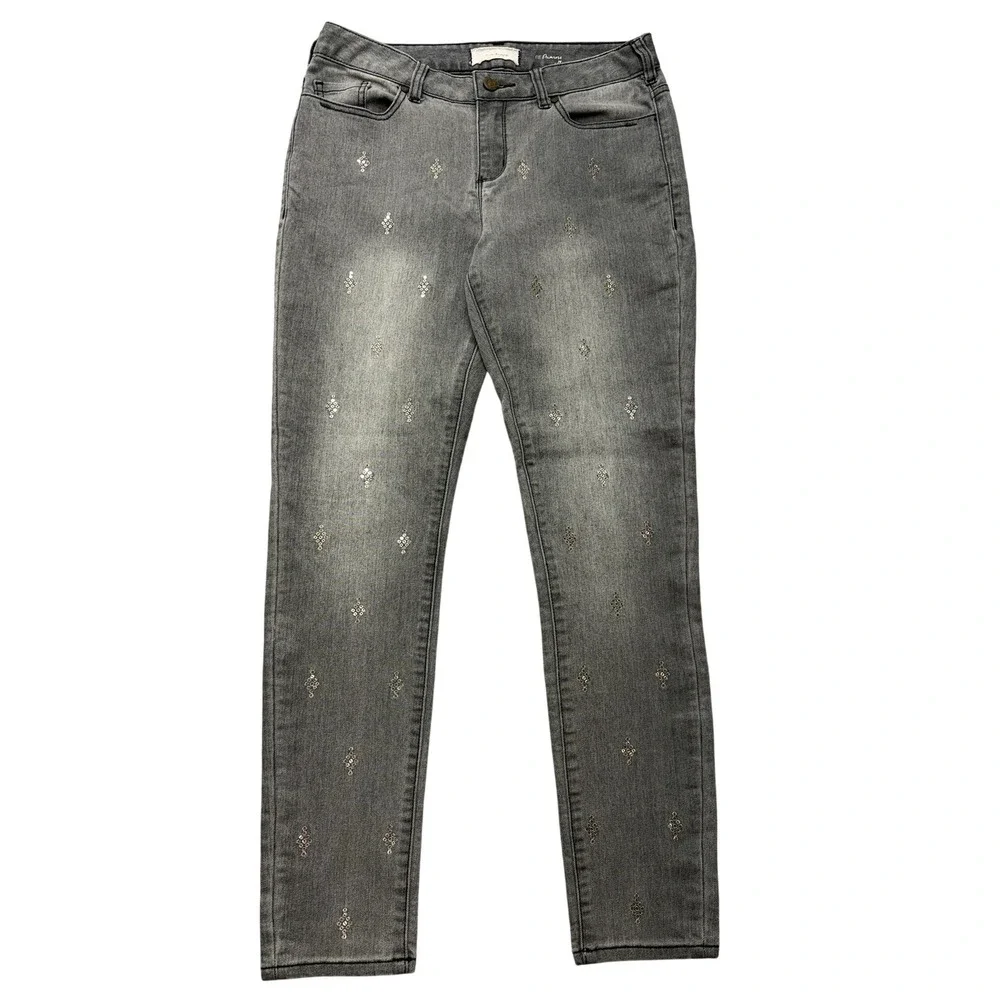 Sundance Jeans Womens 29x26 Gray Charcoal Wash Primrose Sequin Skinny Stretch